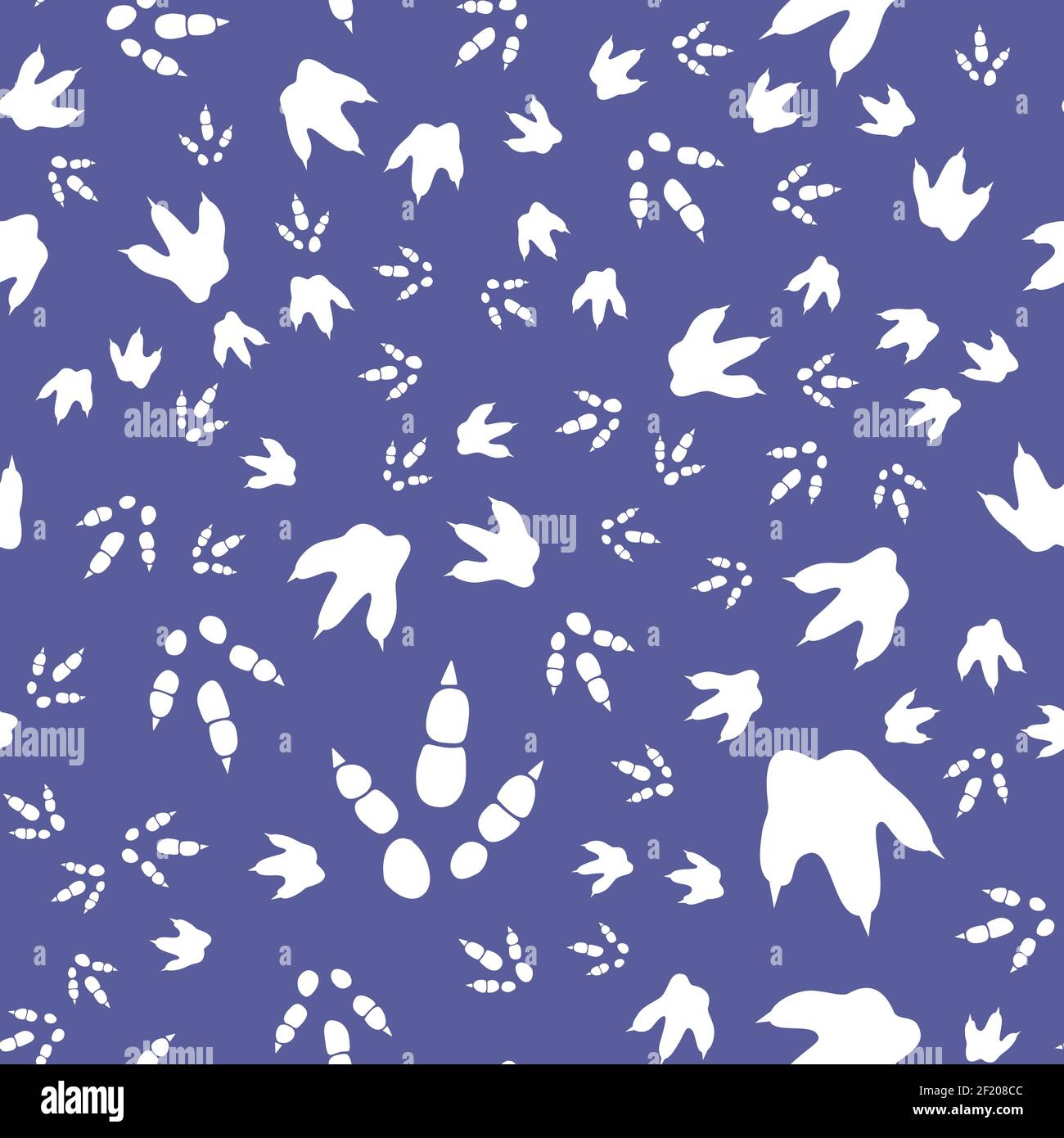 Dinosaurier Fußabdruck Spuren. Minimale Farbe Nahtloses Muster. Hintergrund mit Pfote, Klaue Raubtier. Dinosaurier Fußabdruck nahtlose Muster perfekt für Textil, Wrap und Tapete und Design Stock Vektor