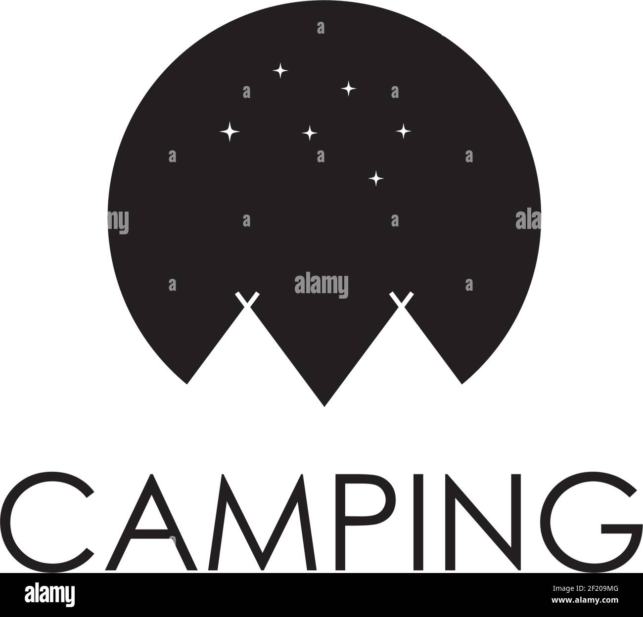 Nacht Camping Logo Design Vektor Vorlage Stock Vektor