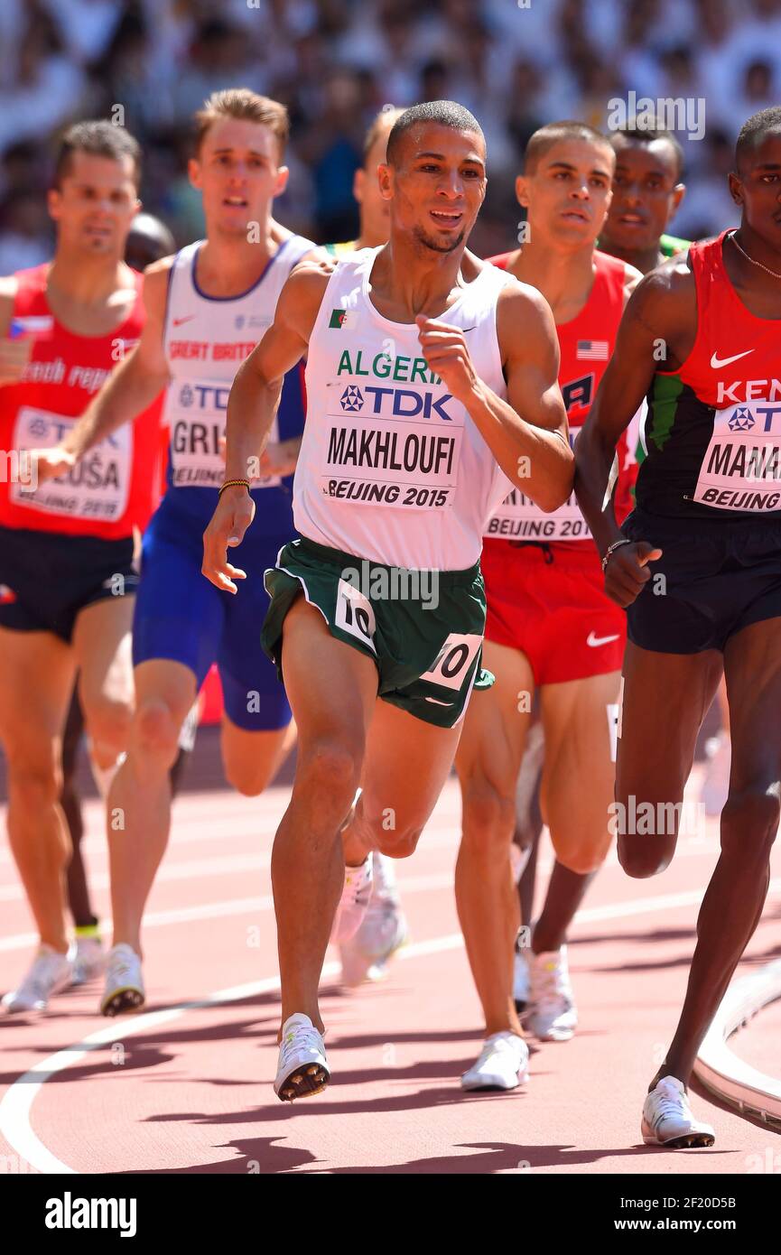 Taoufik Makhloufi (ALR) tritt in 1500 Meter Männer während der IAAF-Weltmeisterschaft, Peking 2015, im Nationalstadion, in Peking, China, Tag 5, am 26. August, 2015 - Foto Julien Crosnier / KMSP / DPPI Stockfoto