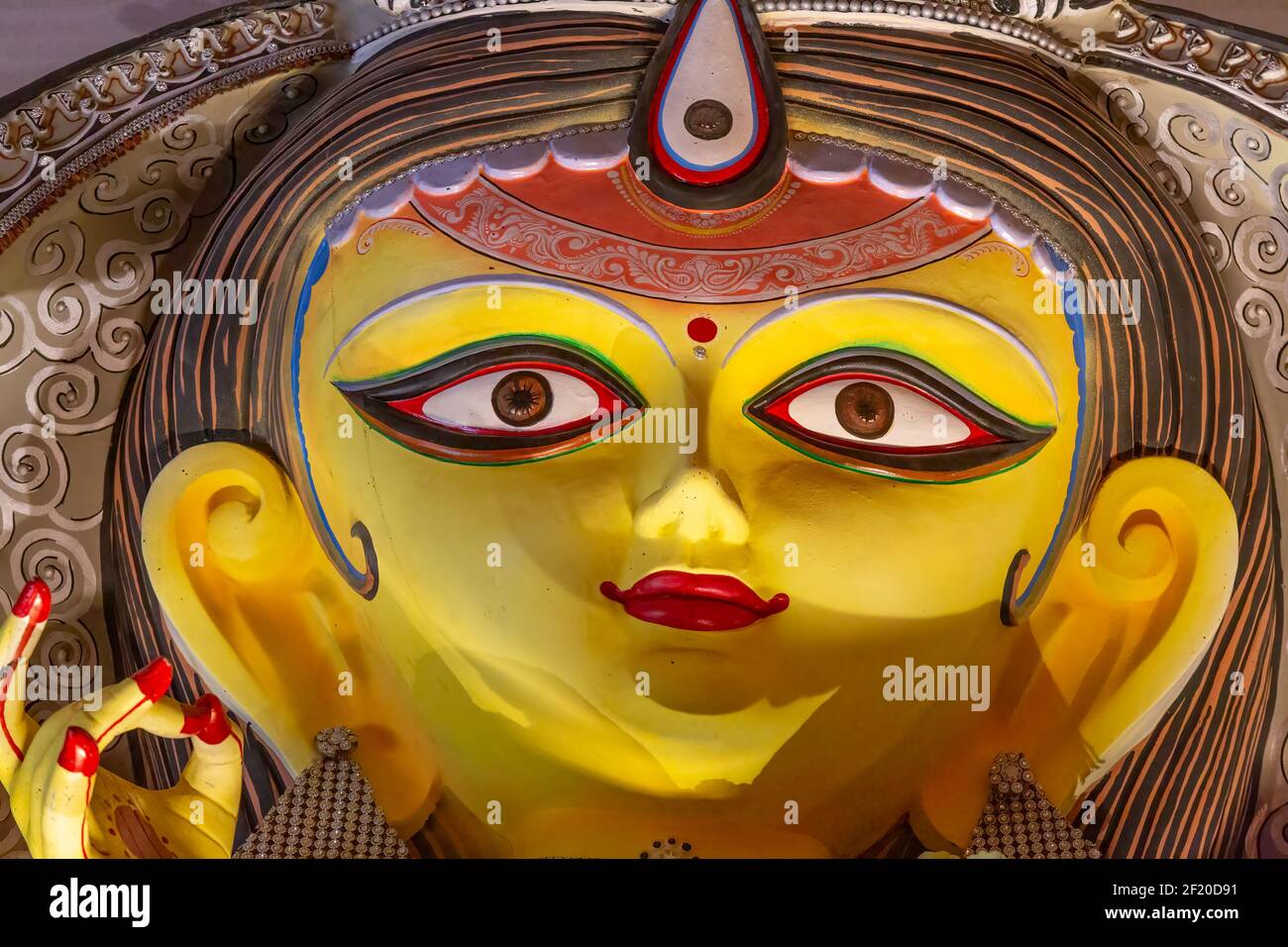 Göttin Durga Nahaufnahme Gesichtsansicht Stockfoto
