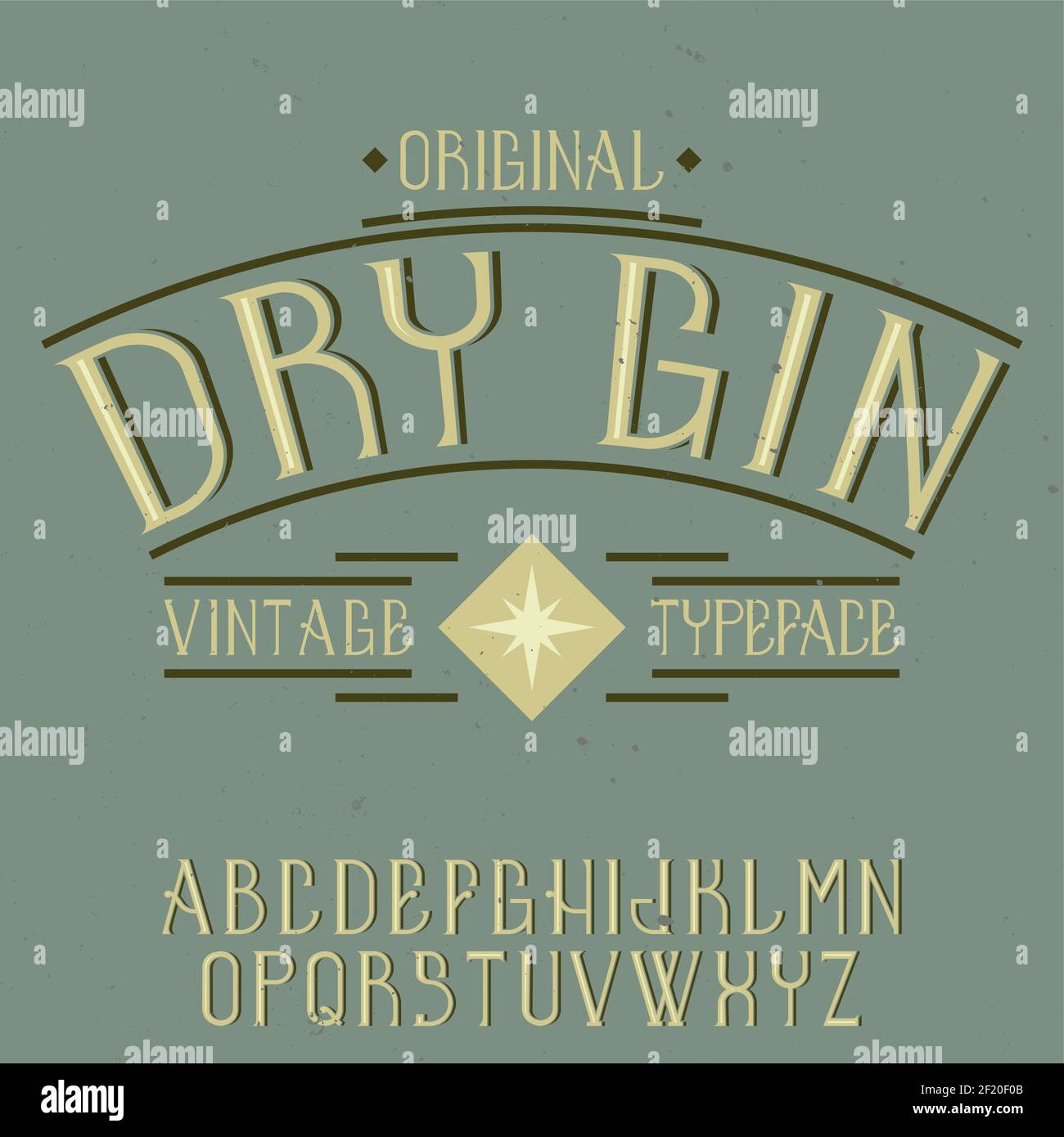 Vintage Label Schrift namens Dry Gin. Gut in jeder kreativen Etiketten zu verwenden. Stock Vektor