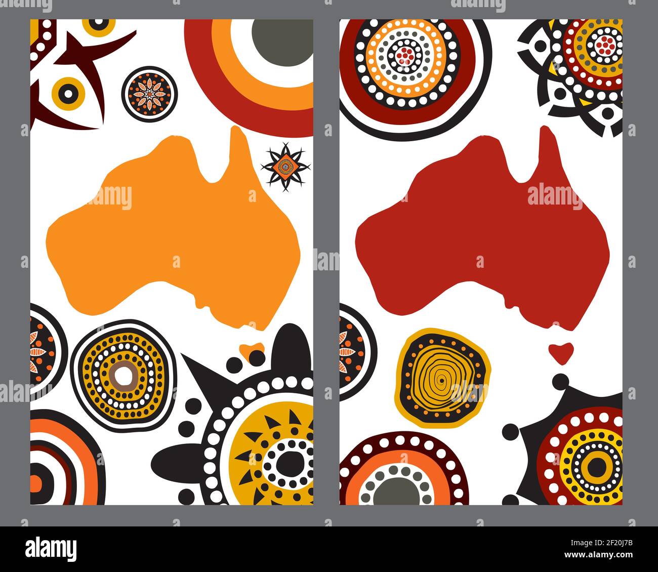 Bunte abstrakte Banner-Vorlage mit Aborigines Art-Stil für Web-Design, Landing Page und Print Material Vektor Stock Vektor