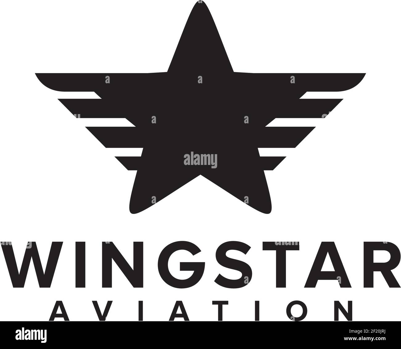 Luftfahrtlogo mit kombinierender Stern- und Flügeldesign-Vorlage Stock Vektor