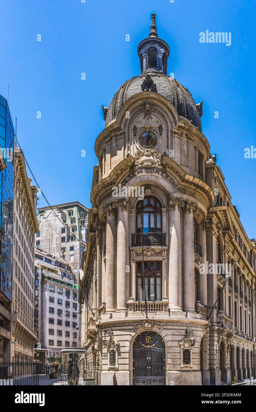 Handelsbörse Bolsa de Comercio Santiago Chile Stockfoto