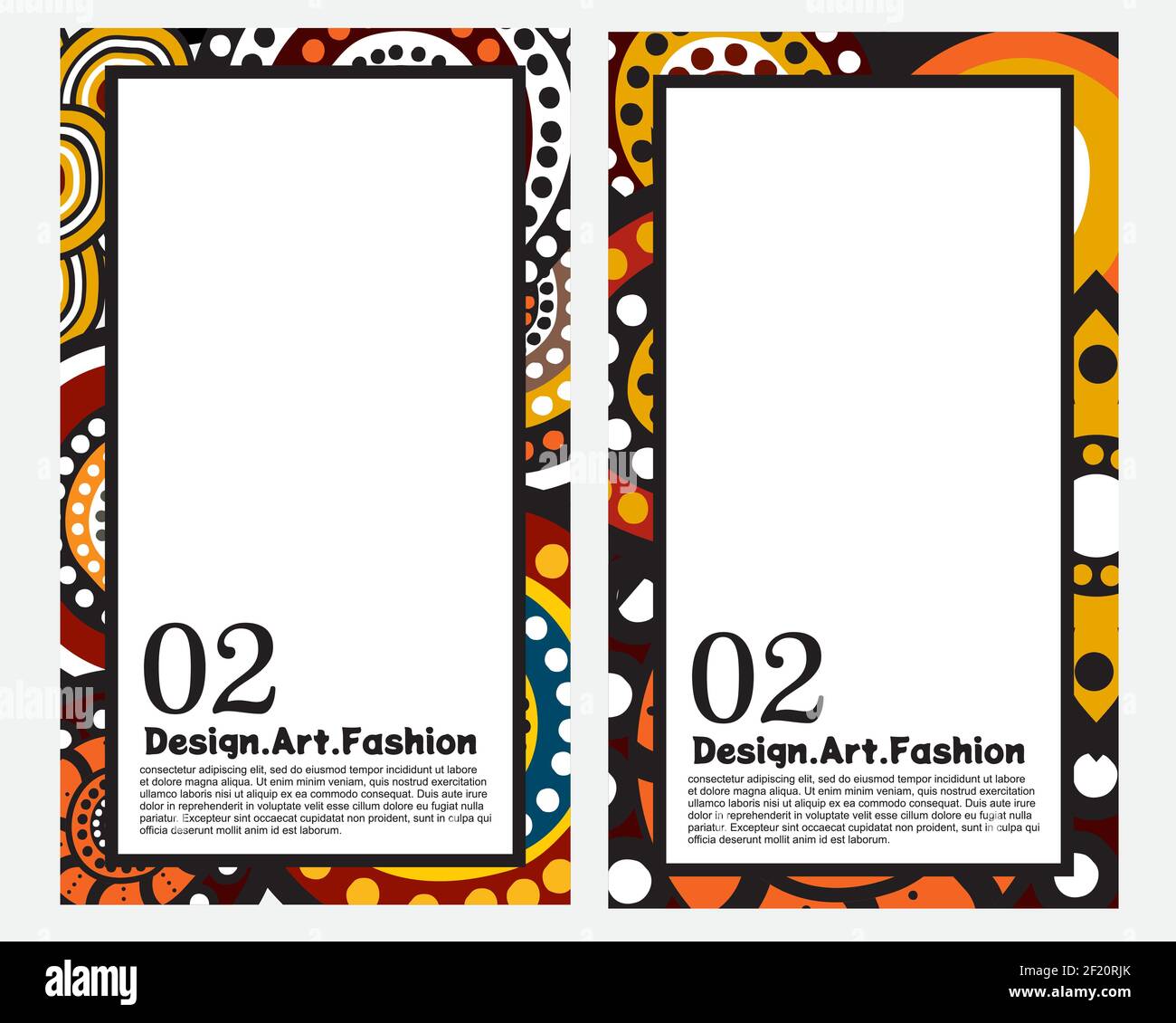 Bunte abstrakte Banner-Vorlage mit Aborigines Art-Stil für Web-Design, Landing Page und Print Material Vektor Stock Vektor