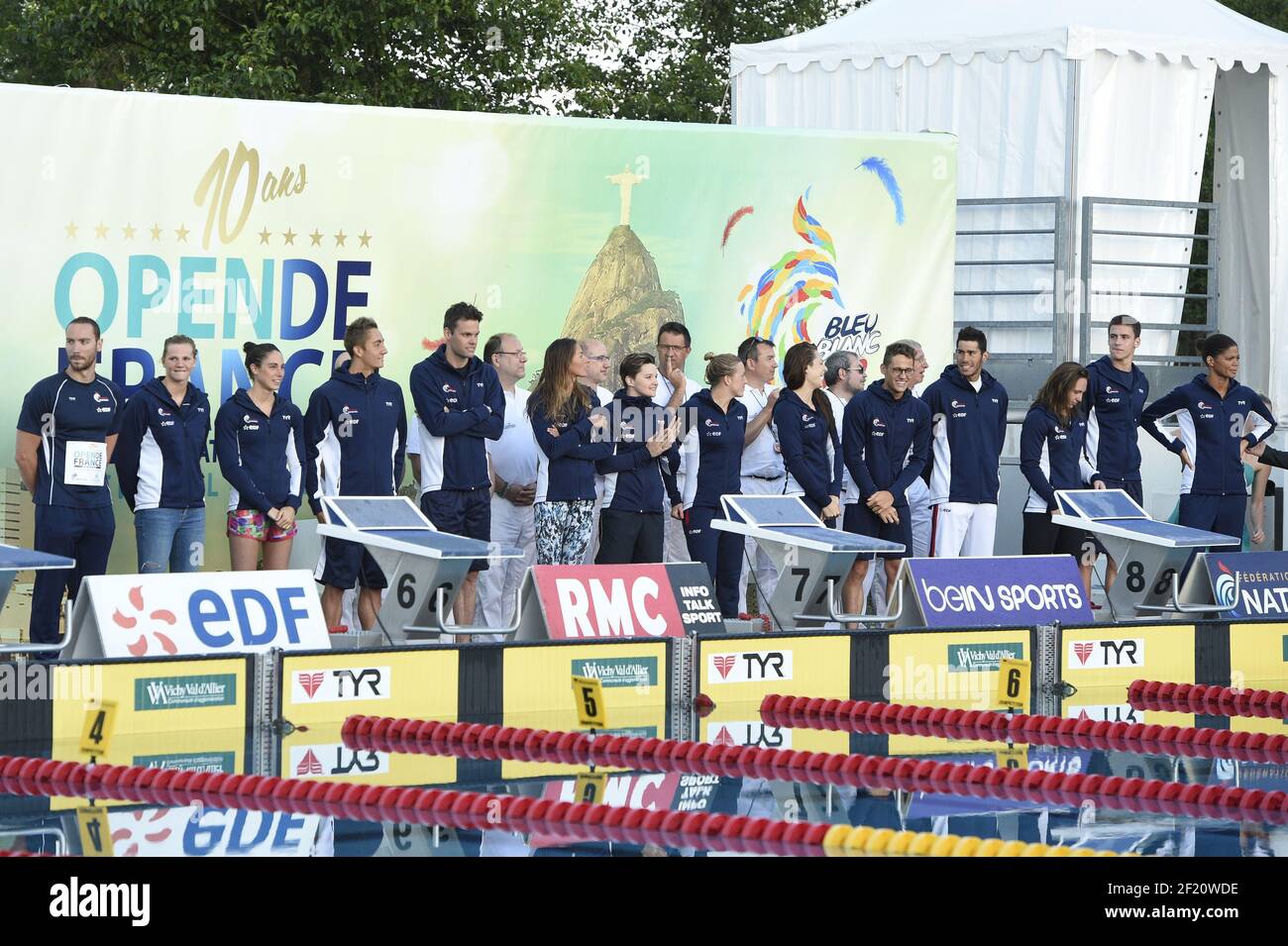 Französische Olympisches Team während der Open de France 2016 10th Vichy Val d'Allier, im Stade Aquatique, in Bellerive-sur-Allier, Frankreich, am 2. Und 3. Juli, 2016 - Foto Stephane Kempinaire / KMSP / DPPI Stockfoto