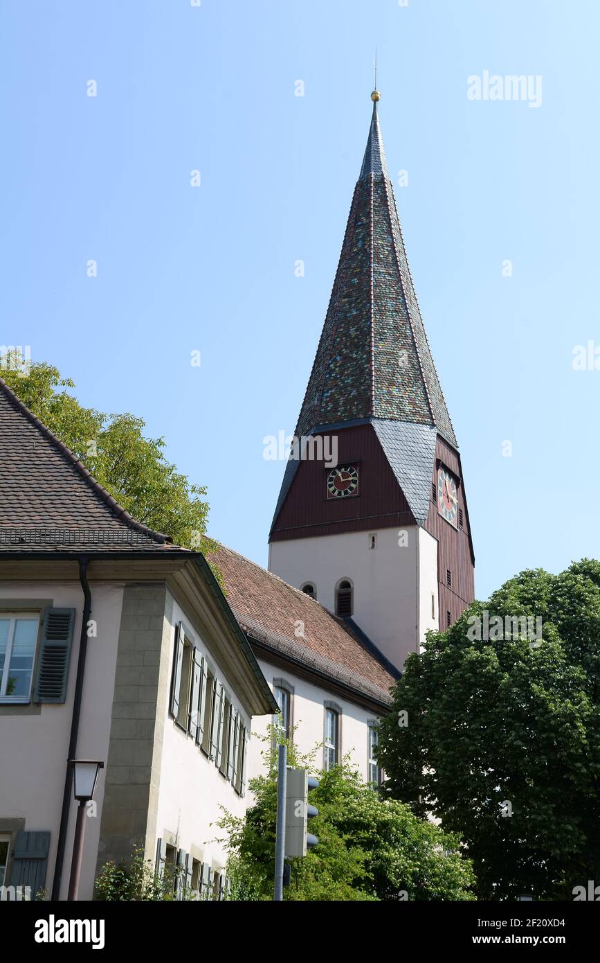 St, Kilians Kirche in UntermÃ¼nkheim Stockfoto