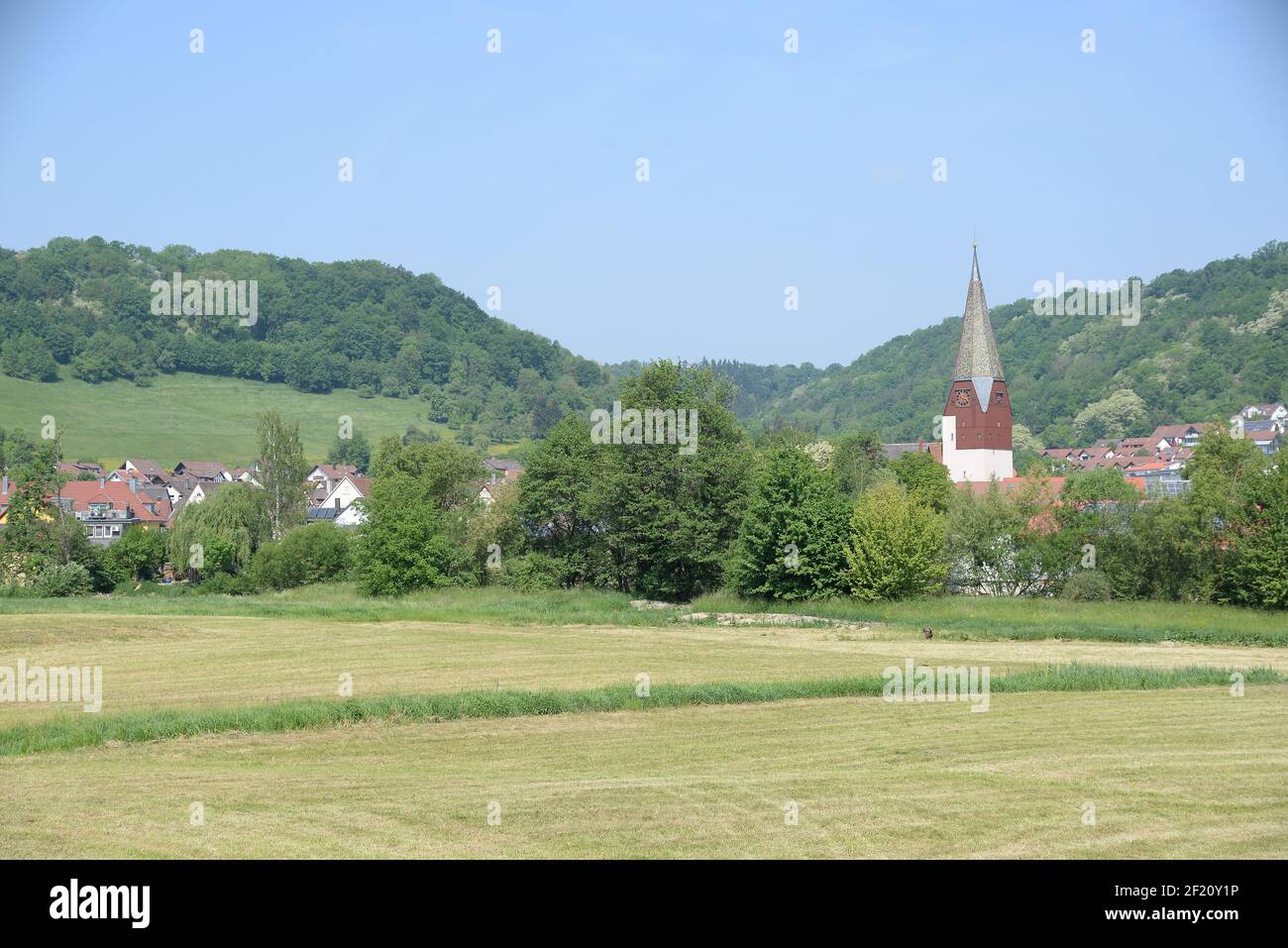 St, Kilians Kirche in UntermÃ¼nkheim Stockfoto