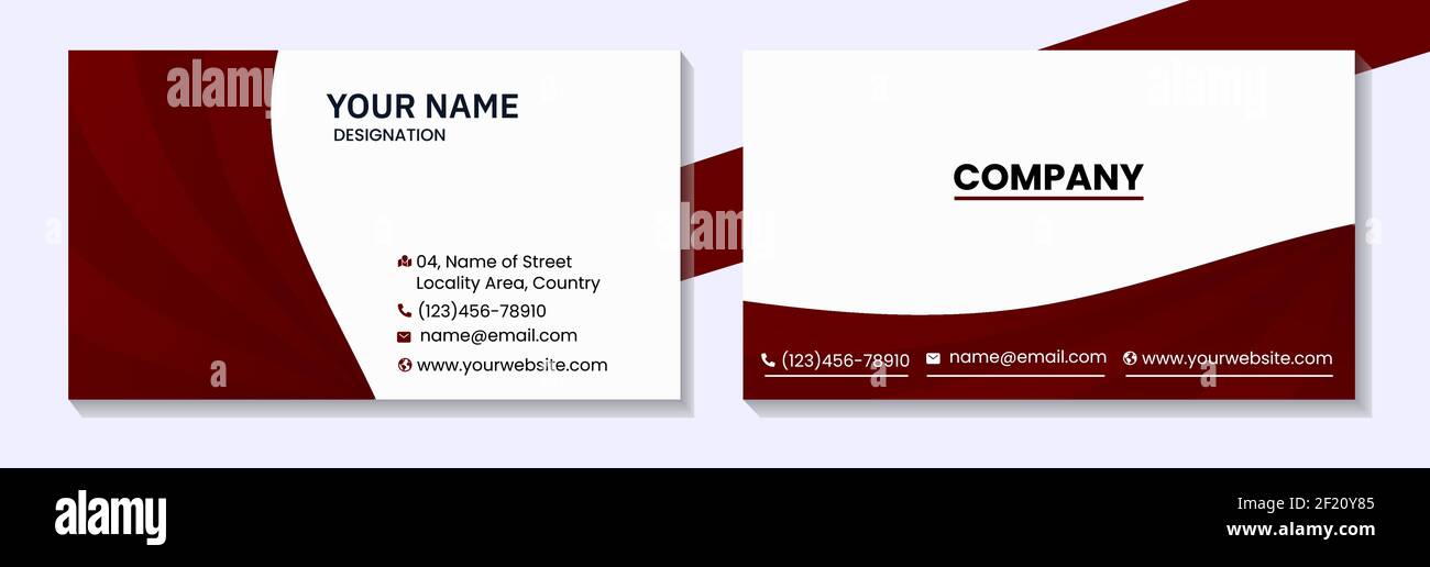 Einfache und saubere Gradienten Rot und Weiß Visitenkarte Vorlage für Unternehmen wie Lebensmittel, Fluggesellschaften, Transport, Schuhindustrie Stock Vektor