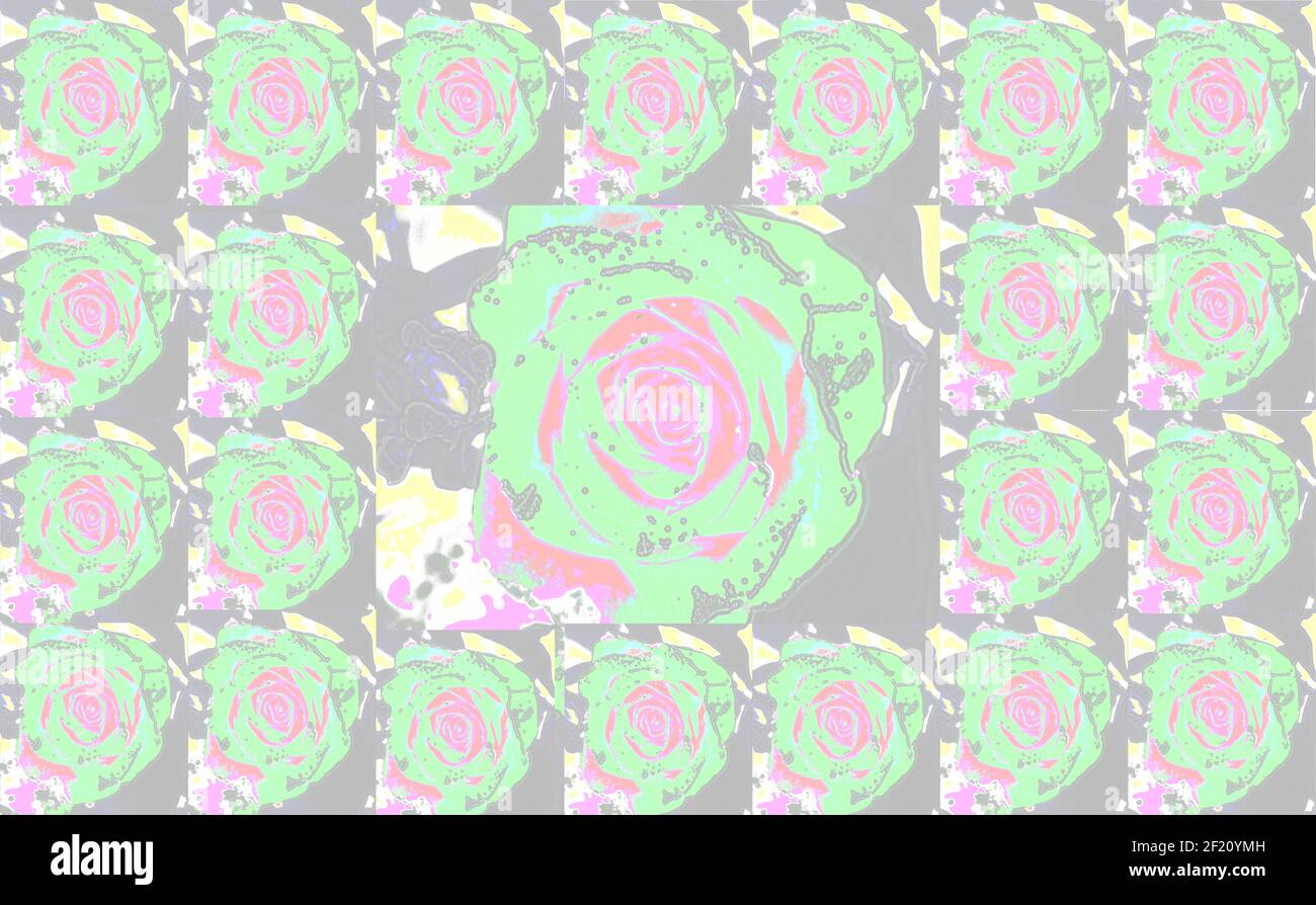 Strukturierte Hintergründe für Banner und Webseiten, Spiele usw... Bunte Hintergründe, mit sich wiederholenden floralen Themen. Stockfoto