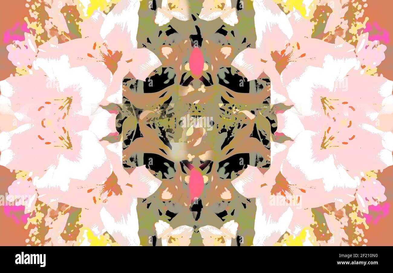 Strukturierte Hintergründe für Banner und Webseiten, Spiele usw... Bunte Hintergründe, mit sich wiederholenden floralen Themen. Stockfoto