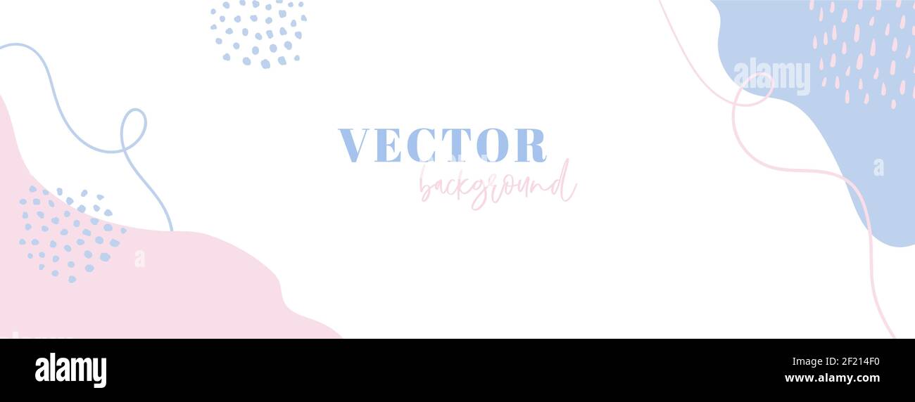 Abstrakte lange Vektor-Banner-Vorlage für soziale Medien. Trendiger Hintergrund in Pastellfarben mit Text. Facebook-Cover Stock Vektor