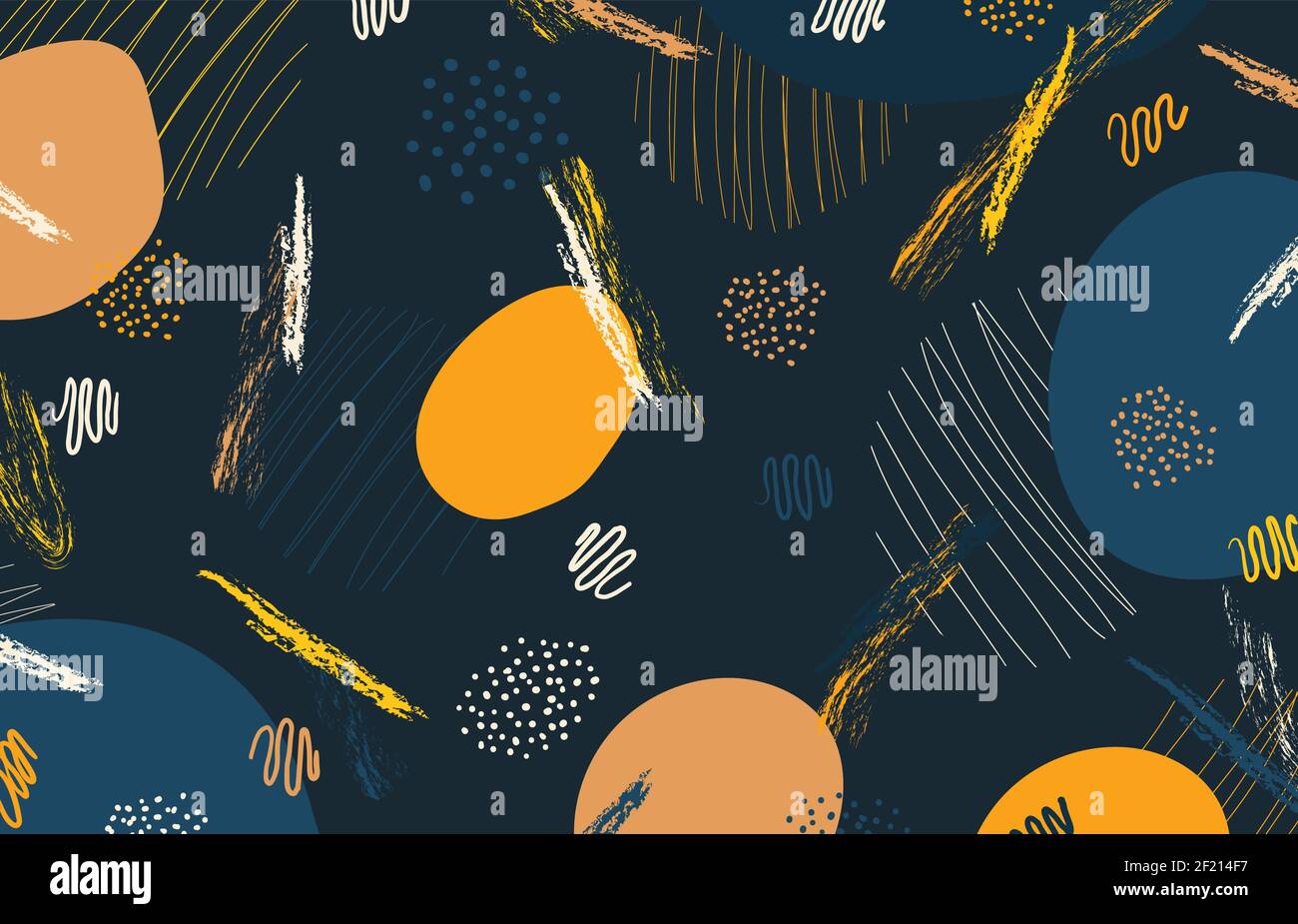 Abstrakt frischen Stil Doodle Farben Stil dekorative Kunstwerk Vorlage. Überlappen mit Pinsel und Linienmuster Details Hintergrund. Stock Vektor