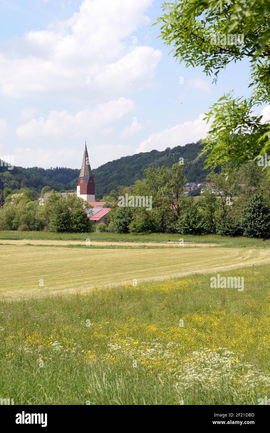 St.-Kilians-Kirche, UntermÃ¼nkheim, Stockfoto
