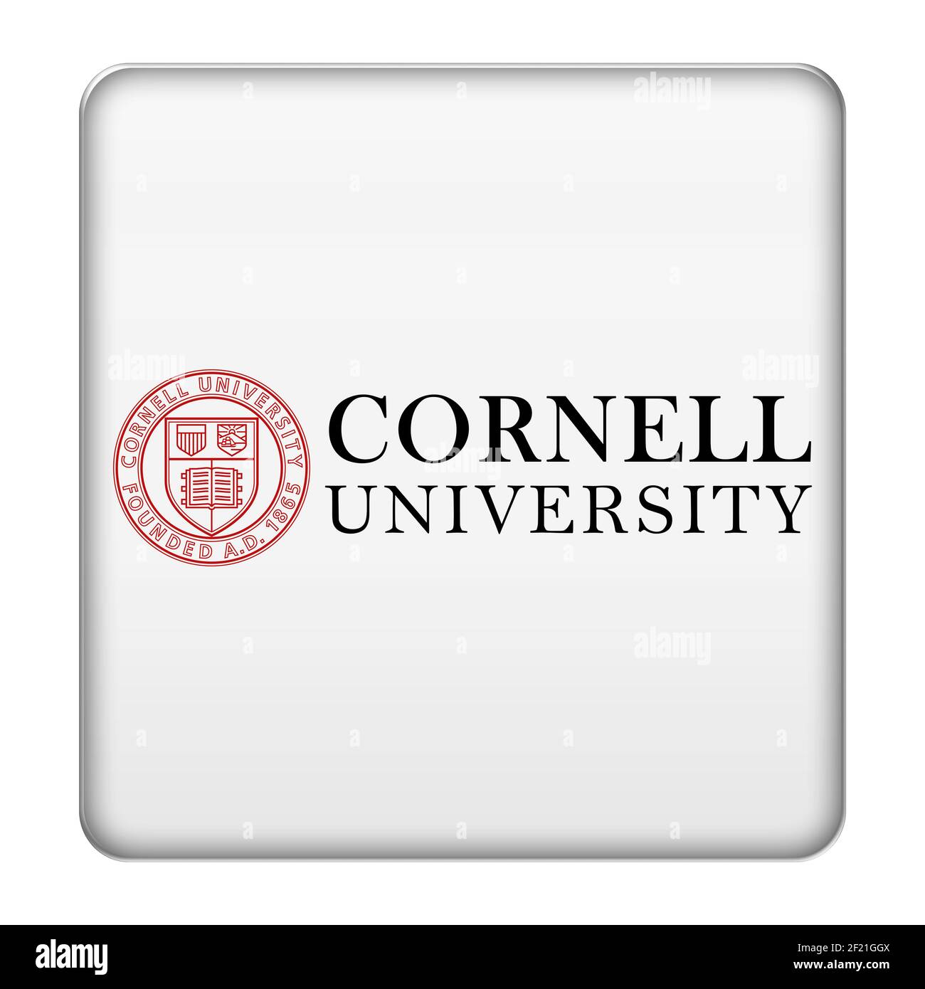 Schild mit Cornell University Logo Stockfoto
