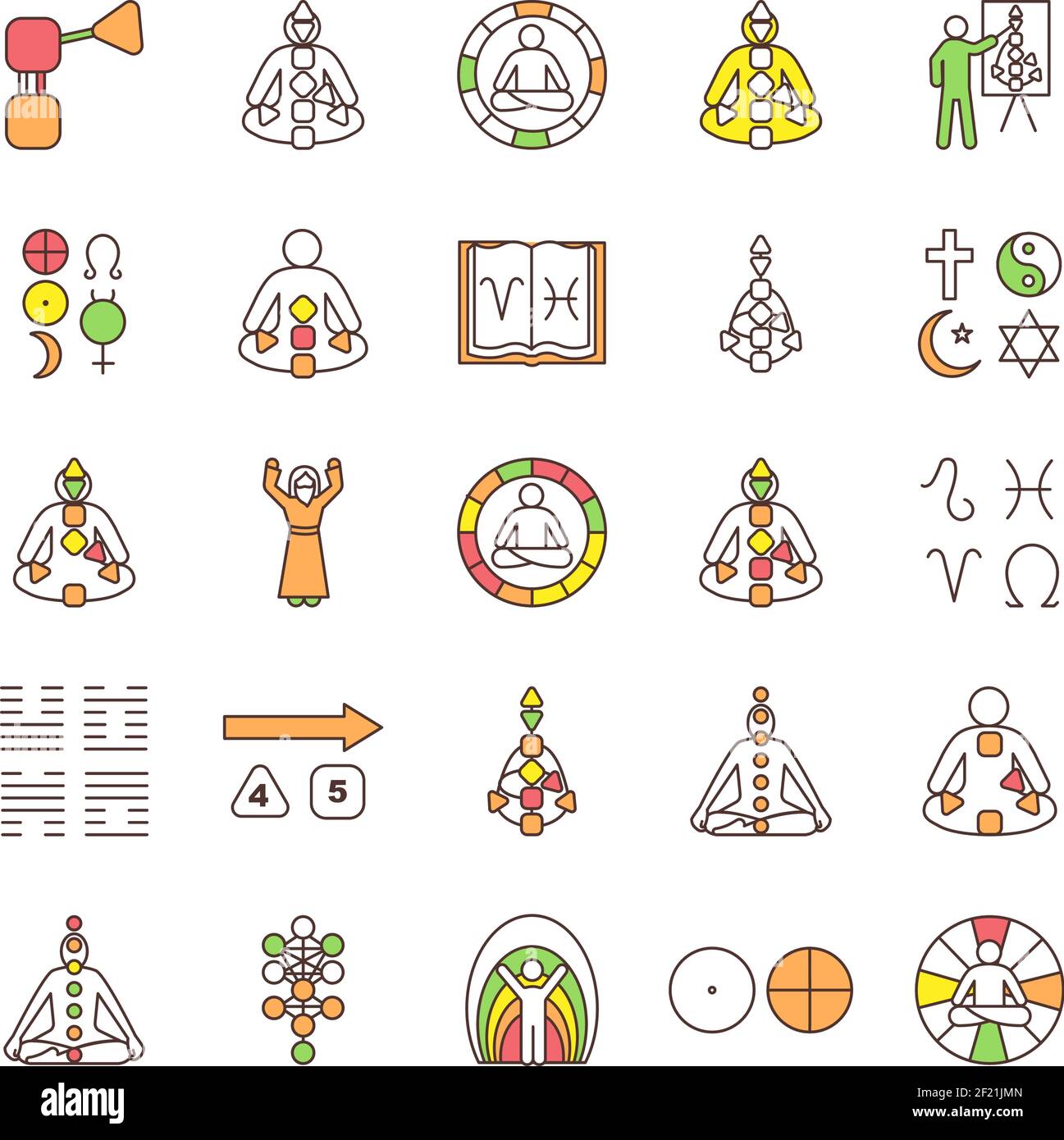 RGB-Farbsymbole im menschlichen Design eingestellt Stock Vektor