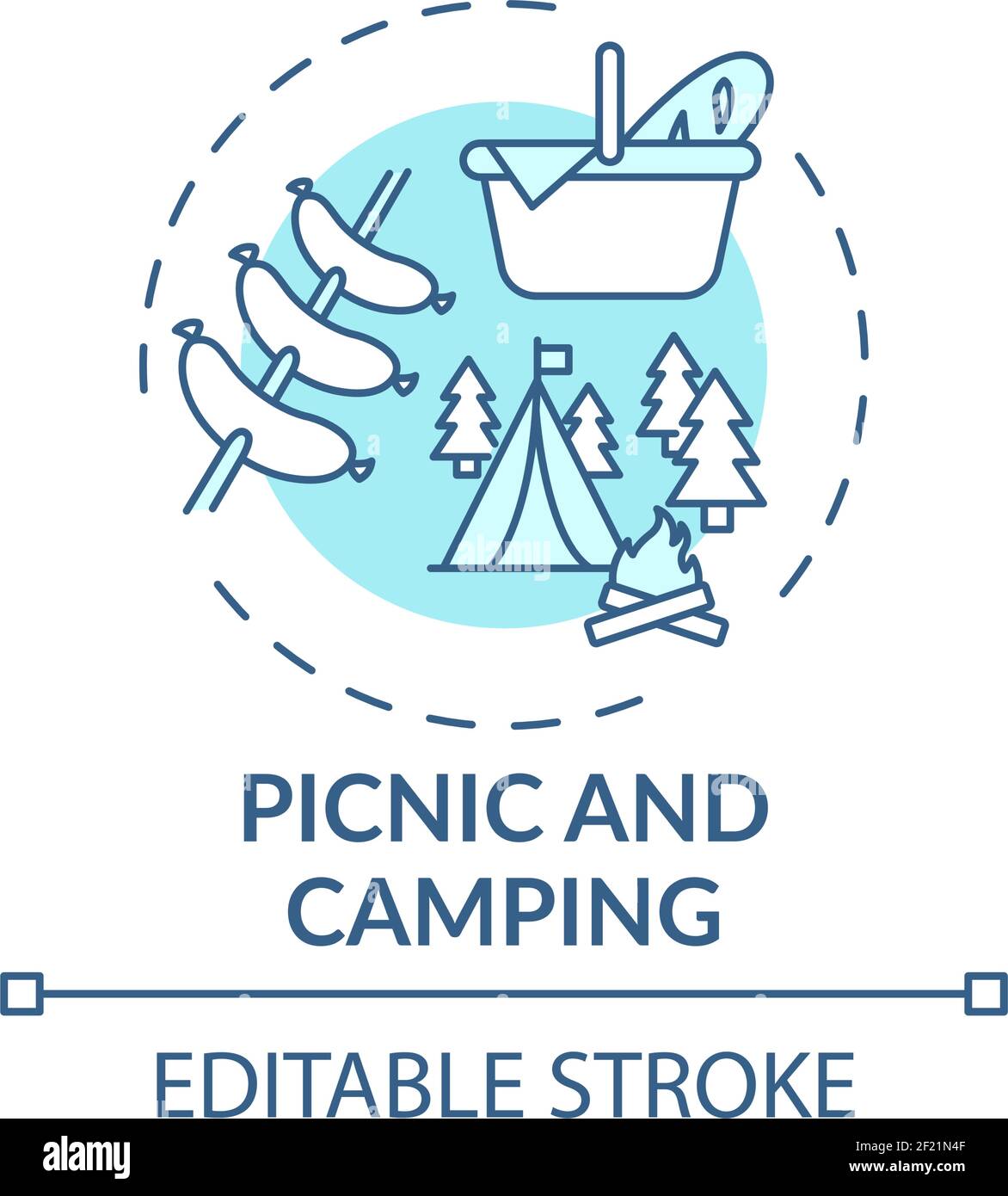 Picknick und Camping Konzept Ikone Stock Vektor
