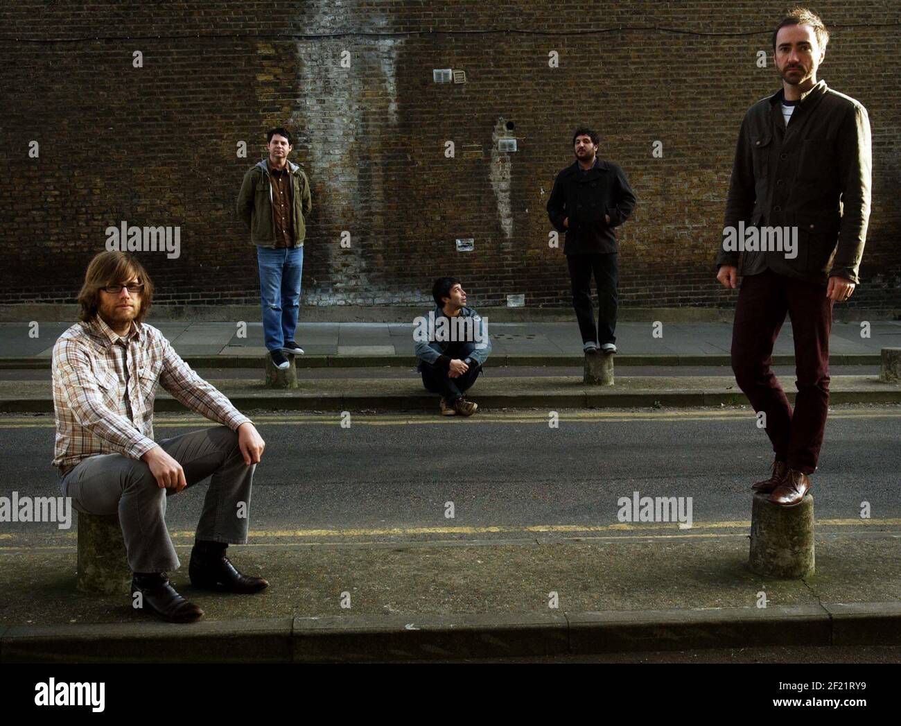 DIE SHINS AMERIKANISCHE BAND L-R ERIC, MARTI, DAVE, JESSE UND JAMES. 4/2/07 TOM PILSTON Stockfoto