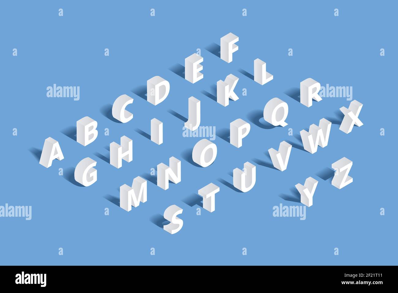 Vektor 3D isometrisches Alphabet. Design Brief, Typografie abc set, Charakter geometrische typografische Zeichen Illustration Stock Vektor