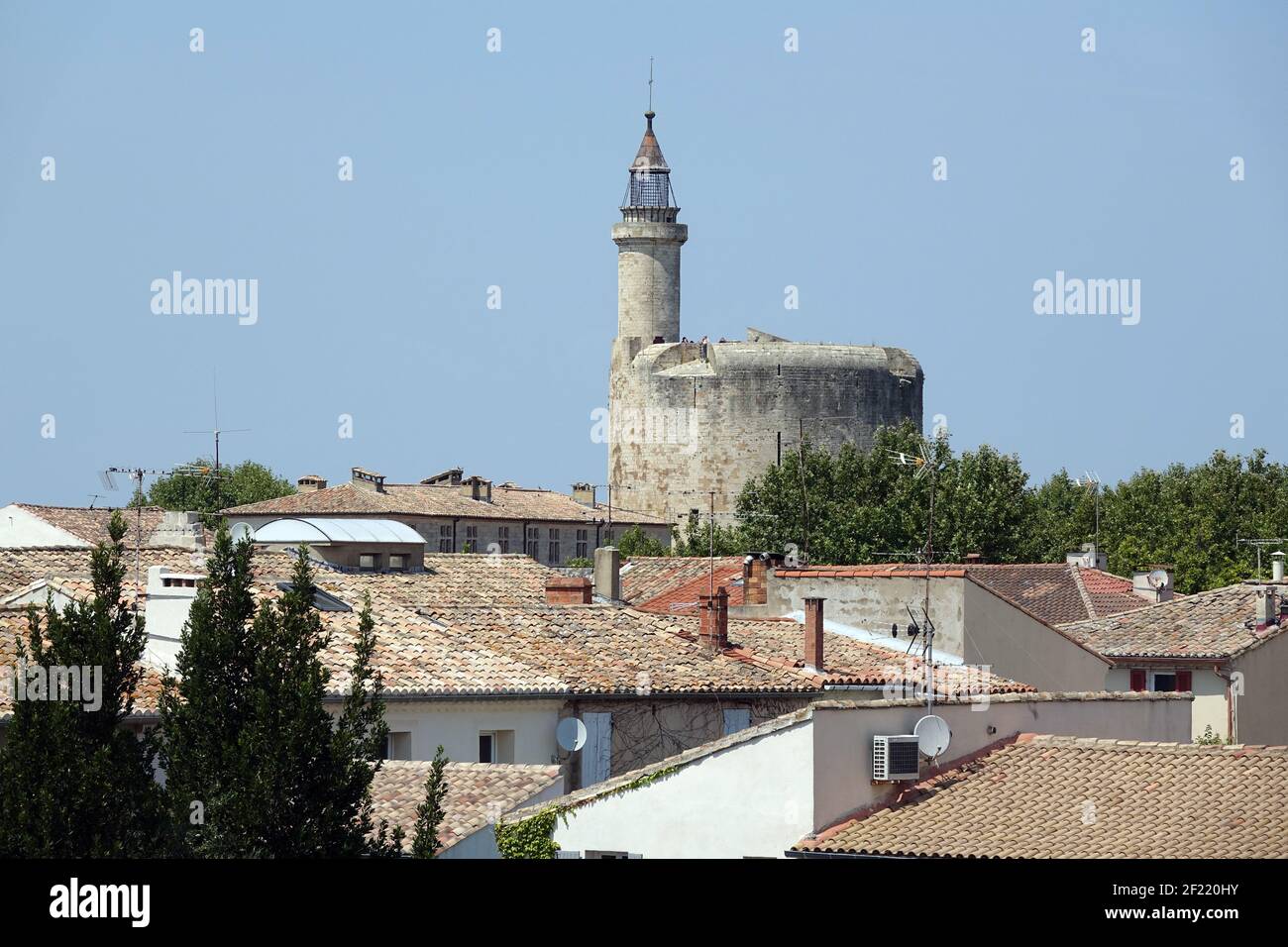 Aigues-Mortes mit Tour de Constance Stockfoto