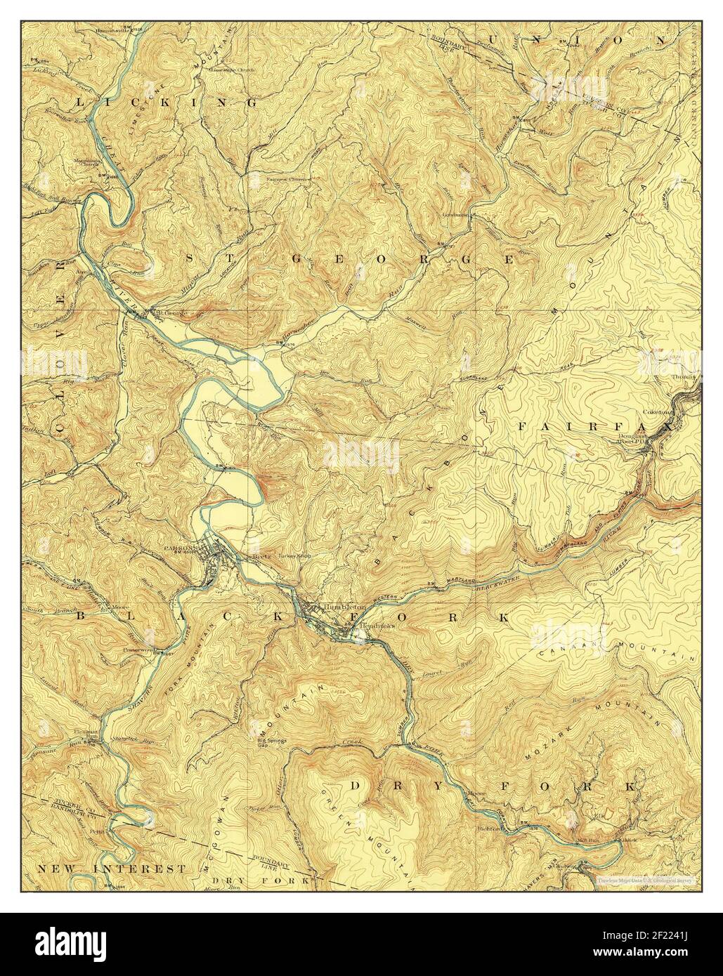 Parsons, West Virginia, Karte 1908, 1:62500, Vereinigte Staaten von Amerika von Timeless Maps, Daten U.S. Geological Survey Stockfoto