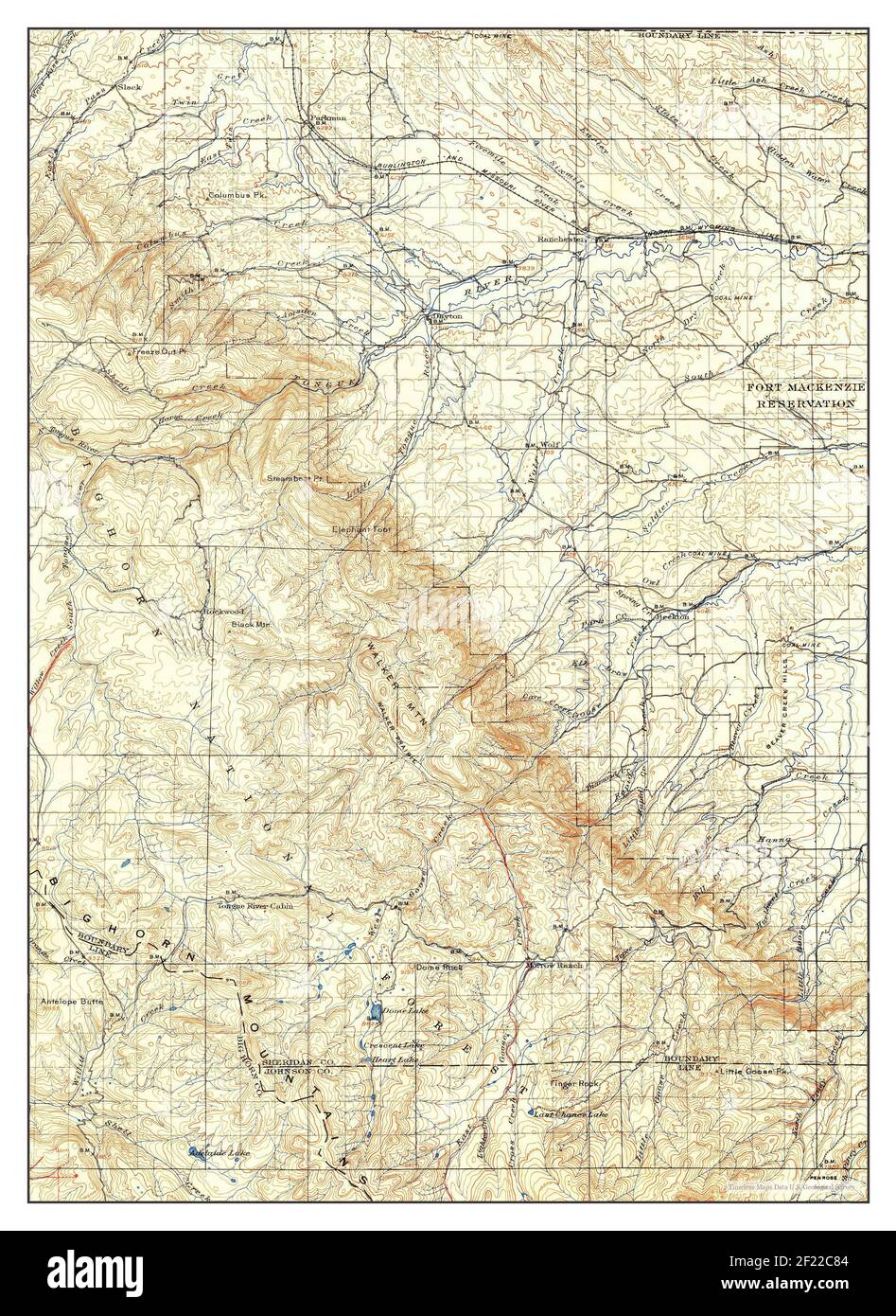 Dayton, Wyoming, Karte 1901, 1:125000, Vereinigte Staaten von Amerika von Timeless Maps, Daten U.S. Geological Survey Stockfoto