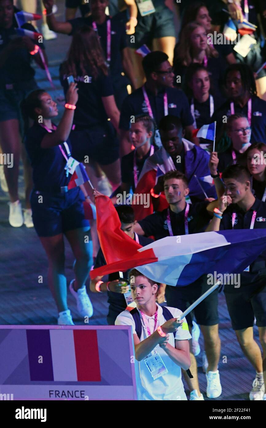 Französische Delegation bei der Eröffnungsfeier des Europäischen Olympischen Jugendfestivals 2017 in Gyor, Ungarn, Tag 1, am 23th. Juli 2017 - Foto Philippe Millereau / KMSP / DPPI Stockfoto