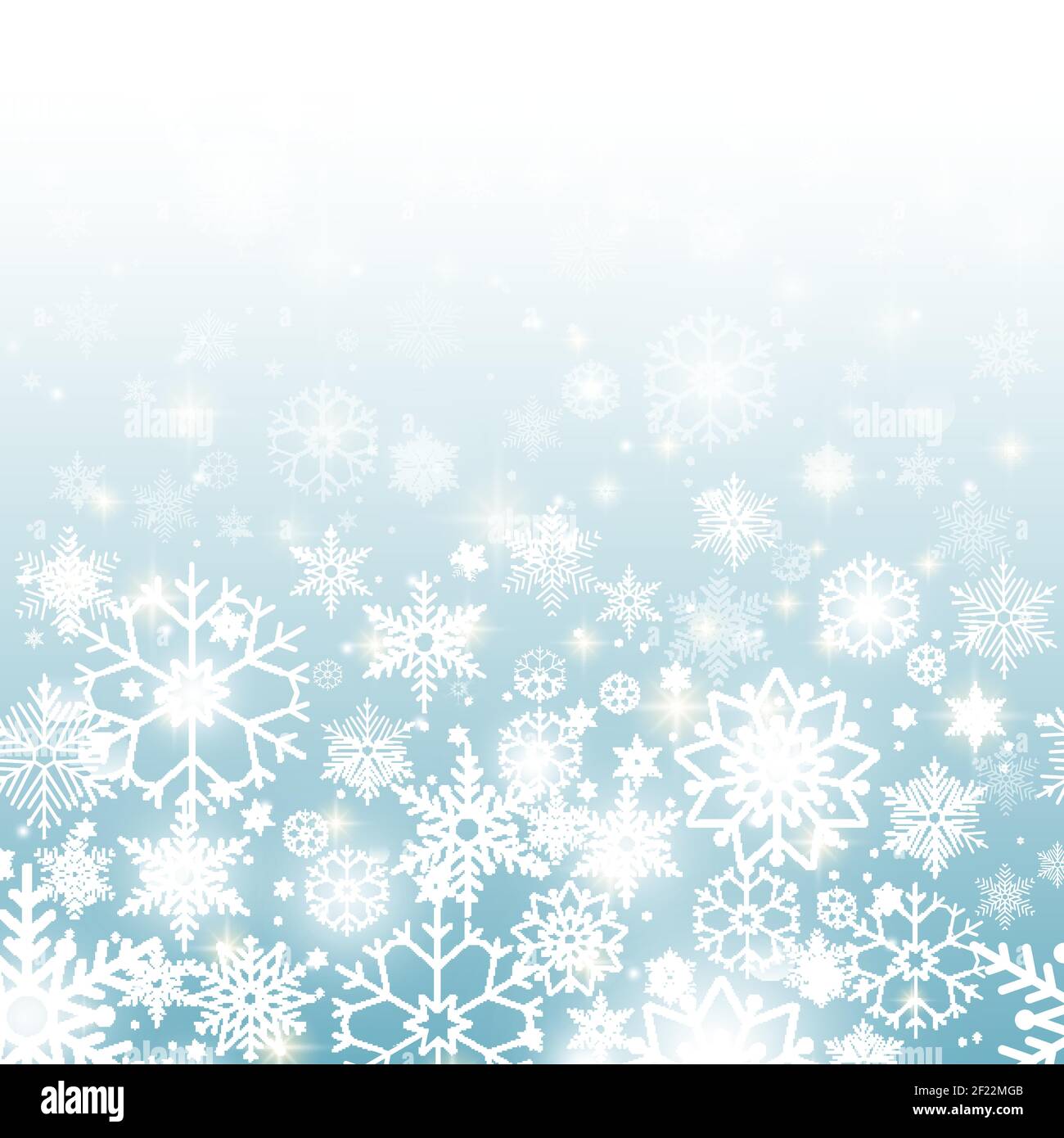 Weihnachten blau Hintergrund mit Schneeflocken horizontale nahtlose Muster Stock Vektor