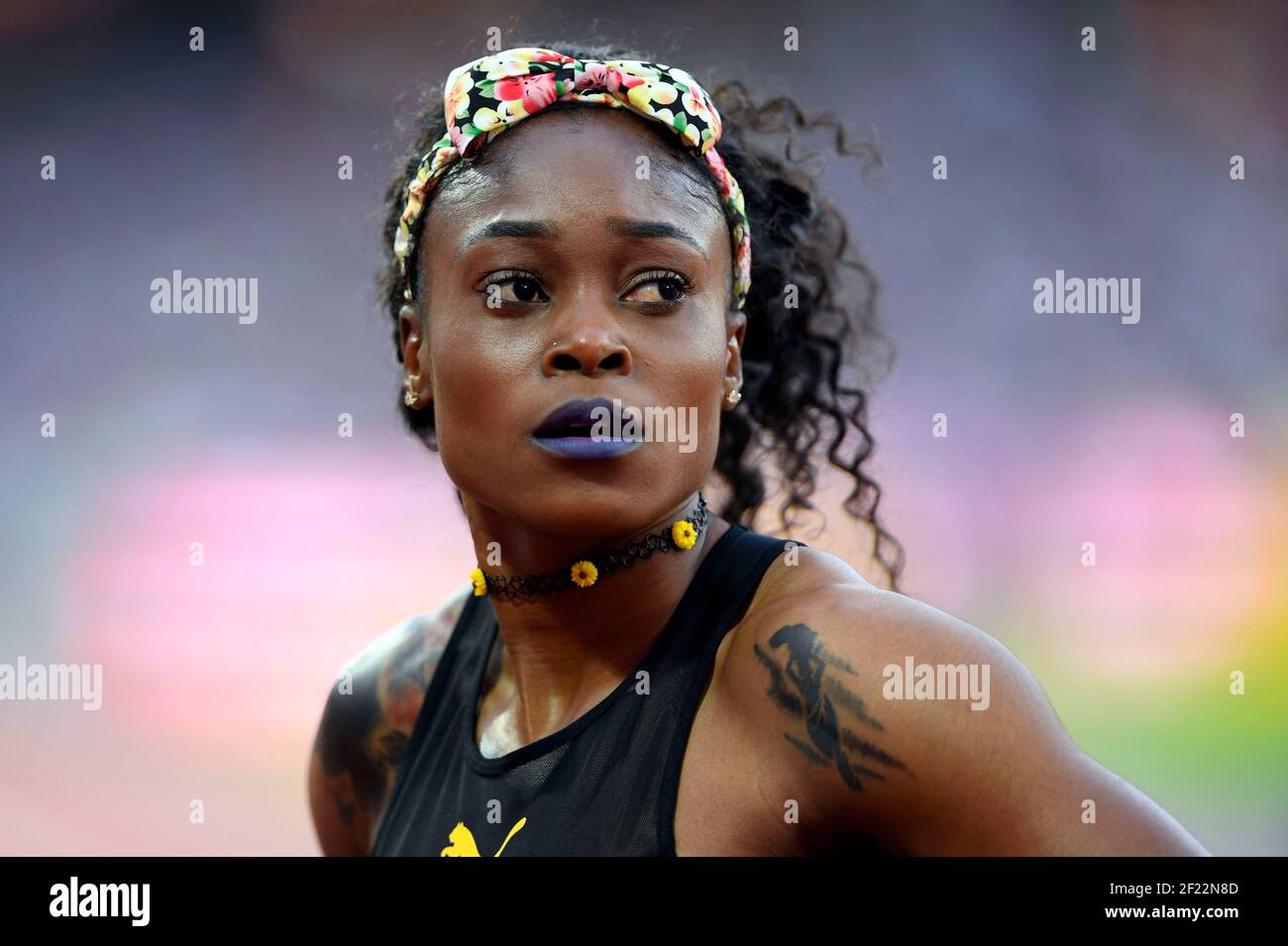 Elaine Thompson (JAM) tritt in 100 Meter Frauen während der Leichtathletik-Weltmeisterschaften 2017, im Olympiastadion, in London, Großbritannien, Tag 3, Am 6th. August 2017 - Foto Julien Crosnier / KMSP / DPPI Stockfoto