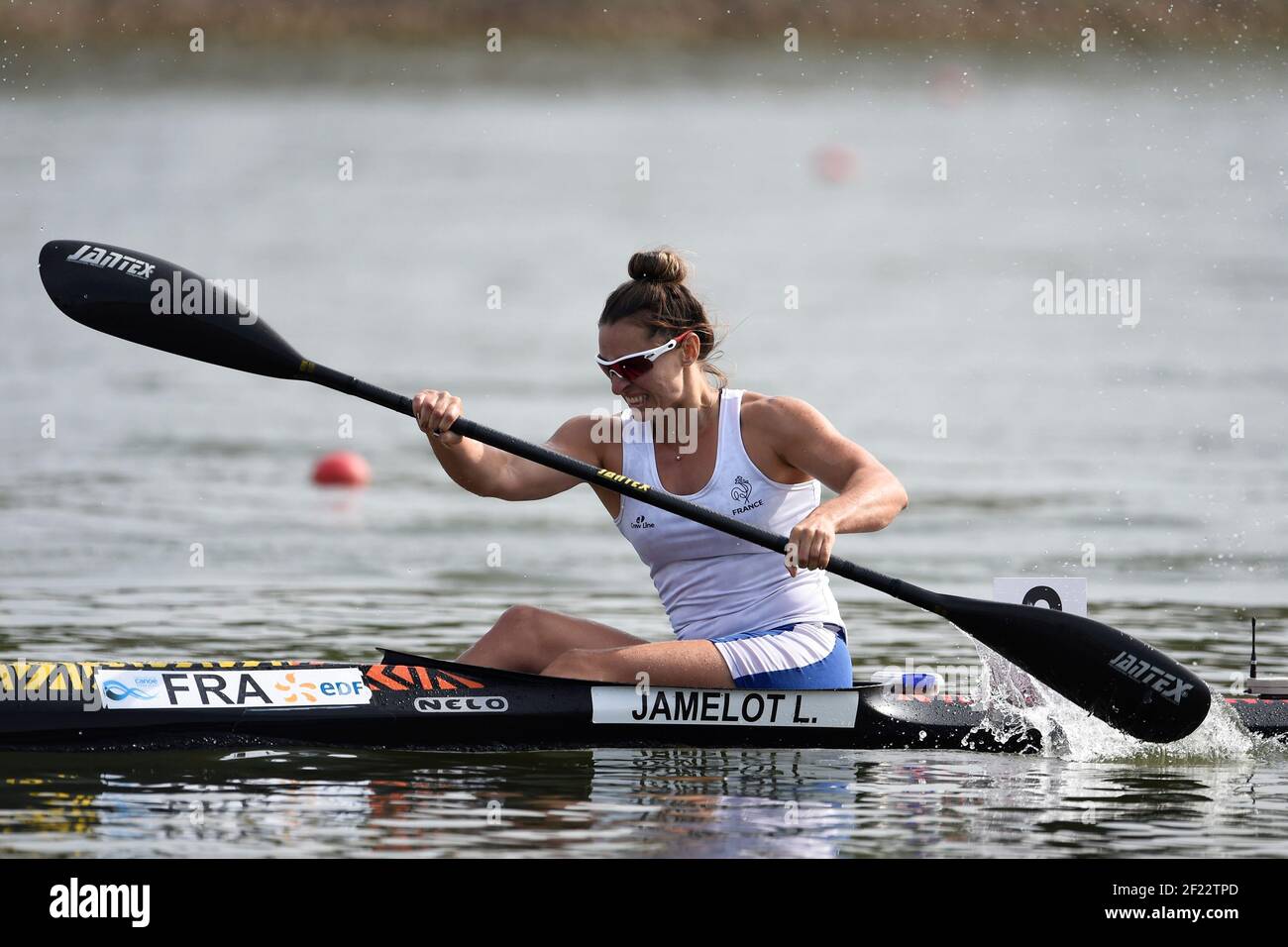 Lea Jamelot aus Frankreich tritt in K1 Frauen 500 m während der ICF Kanusprint-Weltmeisterschaft 2017 in Racice, Tschechische Republik, Tag 2, 24th. August 2017 - Foto Jean-Marie Hervio / KMSP / DPPI Stockfoto