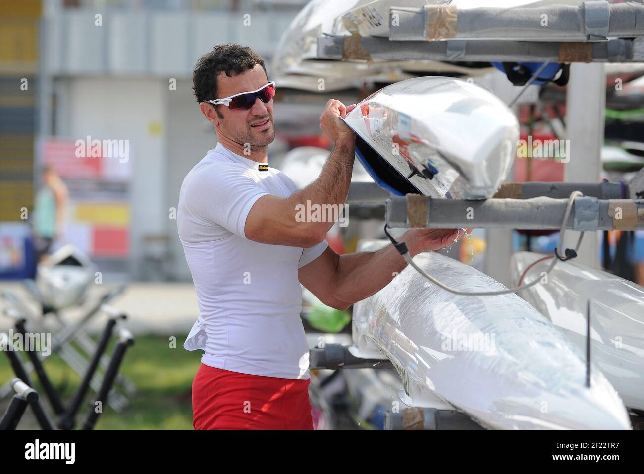 Maxime Beaumont aus Frankreich tritt K1 Männer 200 m bei der ICF Kanusprint-Weltmeisterschaft 2017 in Racice, Tschechische Republik, Tag 3, 25th. August 2017 - Foto Jean-Marie Hervio / KMSP / DPPI Stockfoto