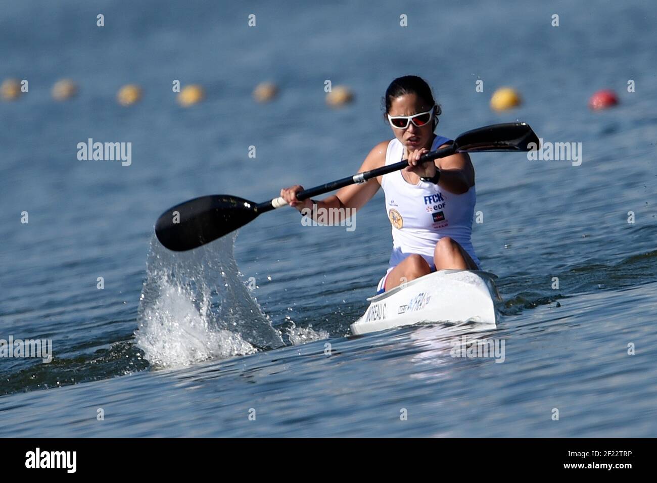 Cindy Moreau aus Frankreich tritt in KL3 Frauen 200m während der 2017 ICF Kanu Sprint Weltmeisterschaft in Racice, Tschechische Republik, Tag 1, 23th. August 2017 - Foto Jean-Marie Hervio / KMSP / DPPI Stockfoto