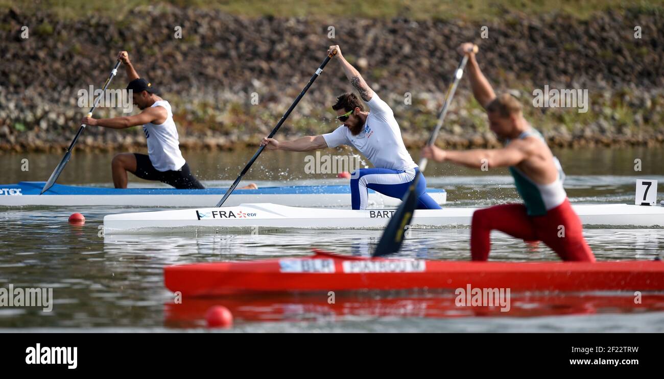 Adrien Bart aus Frankreich tritt in C1 Männer 1000 m während der ICF Kanusprint-Weltmeisterschaft 2017 in Racice, Tschechische Republik, Tag 2, 24th. August 2017 - Foto Jean-Marie Hervio / KMSP / DPPI Stockfoto