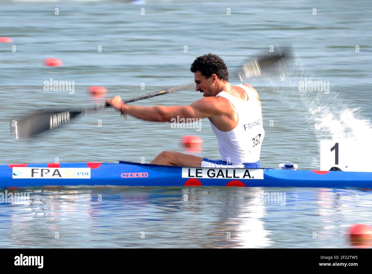 Aurelien Le Gall aus Frankreich tritt in K1 Männern 500 m während der ICF Kanusprint-Weltmeisterschaft 2017 in Racice, Tschechische Republik, Tag 3, 25th. August 2017 - Foto Jean-Marie Hervio / KMSP / DPPI Stockfoto