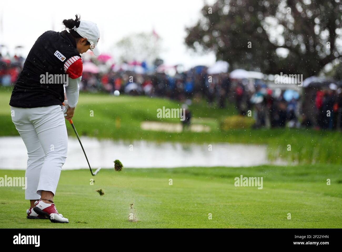 Moriya Jutanugarn tritt am 17. September 2017 im Evian Resort Golf Club in Evian-Les-Bains in der Endrunde der LPGA Evian Championship 2017 an. Foto Philippe Millereau / KMSP / DPPI Stockfoto