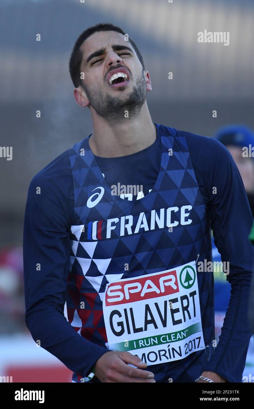 Louis Gilavert (FRA) tritt an und gewinnt die Bronzemedaille auf Cross Country U20 Men während der Cross-Country Europameisterschaft 2017, in Samorin, Slovaquia, am 09.-10. Dezember 2017 - Foto Stephane Kempinaire / KMSP / DPPI Stockfoto