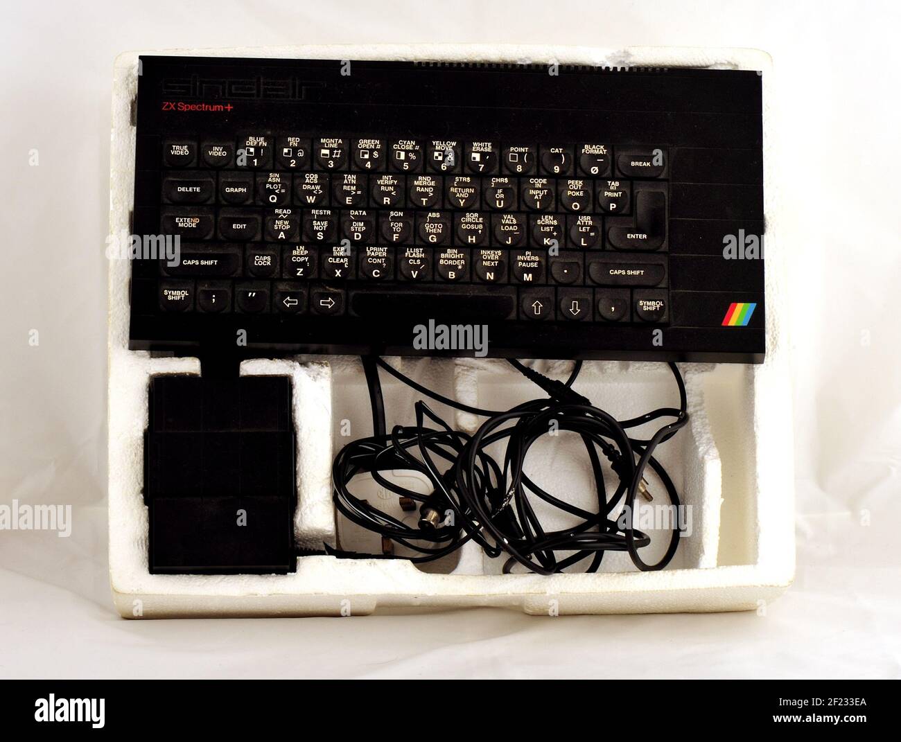 1980s Vintage-Computing-Technologie, die ZX Spectrum von Sinclair Stockfoto