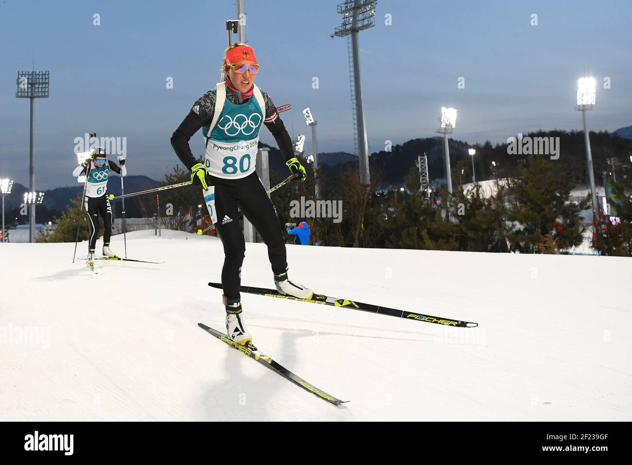 Laura Dahlmeier (GER) während der XXIII. Olympischen Winterspiele Pyeongchang 2018, Biathlon, Women's 15km Individual, am 15. Februar 2018, Im Alpensia Biathlon Center in Pyeongchang, Südkorea - Julien Crosnier / KMSP / DPPI Stockfoto