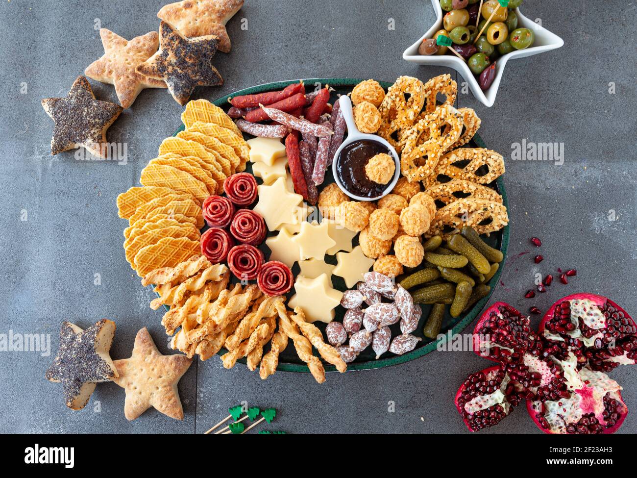 Herzhafte Snacks, Party Food Stockfoto