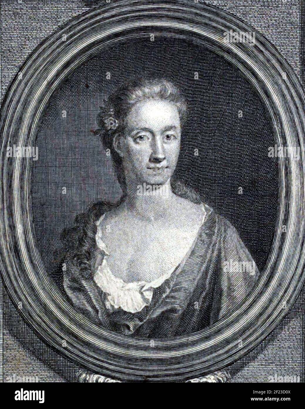 ELIZA HAYWOOD (c 1693-1756) englischer Dichter, Dramatiker, Schauspielerin, Verleger in einem Stich von 1725. Stockfoto