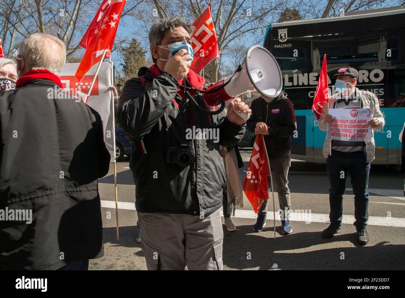 Anhebung kollektiver Entlassungen im Reservationszentrum und am Hauptsitz der Gruppe. Die Gewerkschaften CCOO und UGT befürchten, dass sich die Praxis der Ausweitung vorläufiger Maßnahmen, wie die ERTE, die zur Abschwächung der Auswirkungen der Krise von covid-19 angewandt wurde, auf einen endgültigen Abbau der Arbeitskräfte ausbreitet und sich als Lösung in einem besonders betroffenen und betroffenen Tourismussektor ausbreitet, Wie das Hotelsegment plant die Hotelgruppe, etwa 300 Mitarbeiter, vor allem in Madrid und Barcelona, zu entlassen, ​​according zu Gewerkschaftsquellen, die bedauern, dass das Unternehmen diese NACH dem Nutzen erhöht Stockfoto