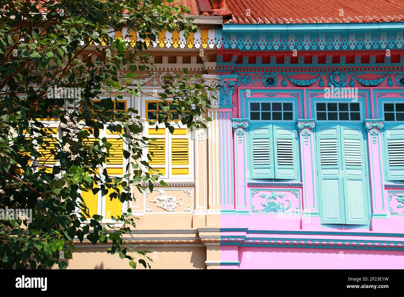 Häuser der Peranakans Stockfoto