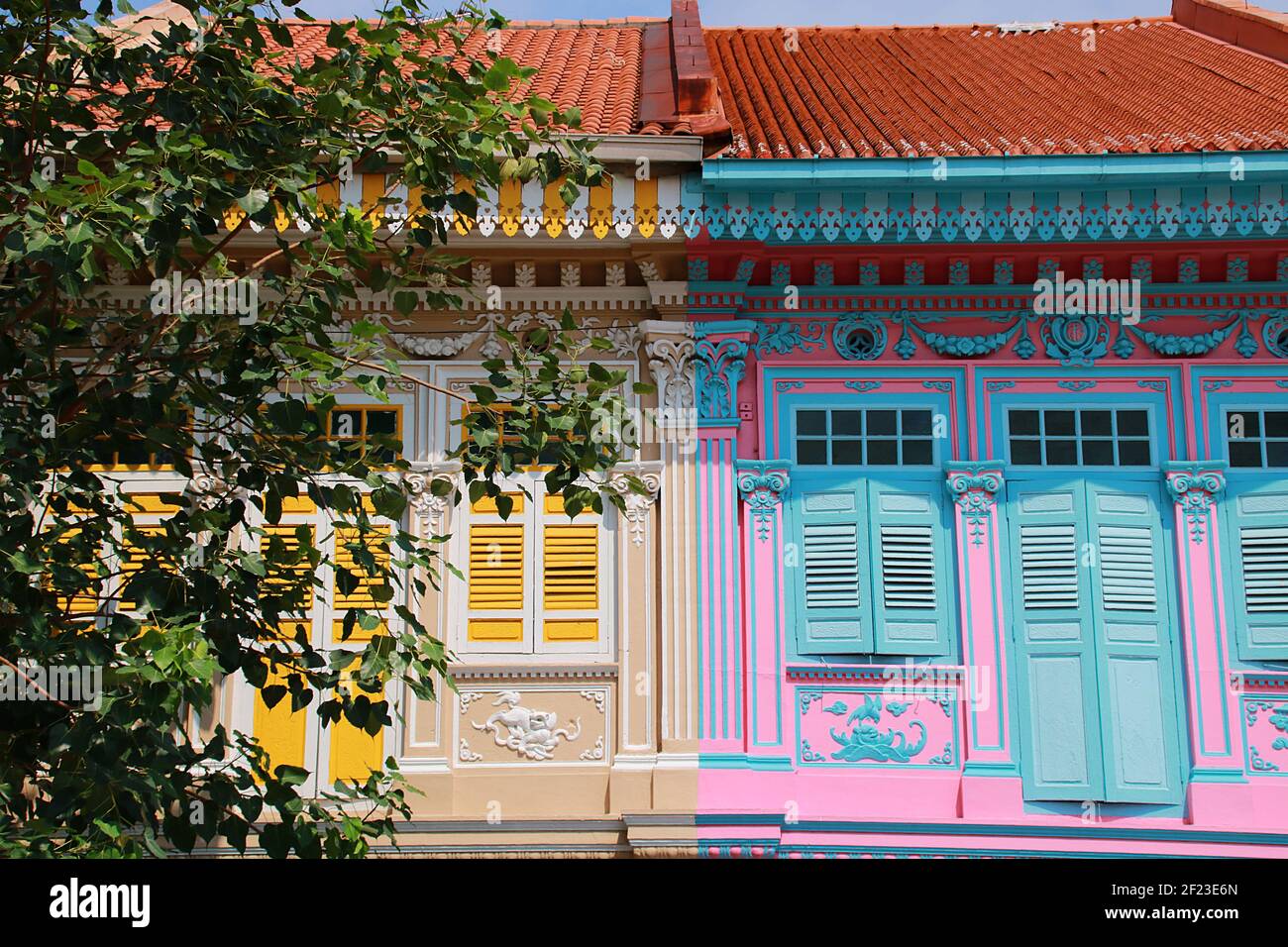 Häuser der Peranakans Stockfoto