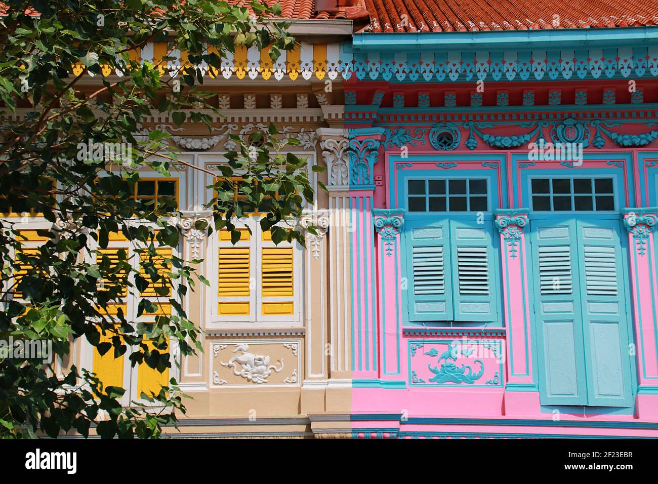 Häuser der Peranakans Stockfoto
