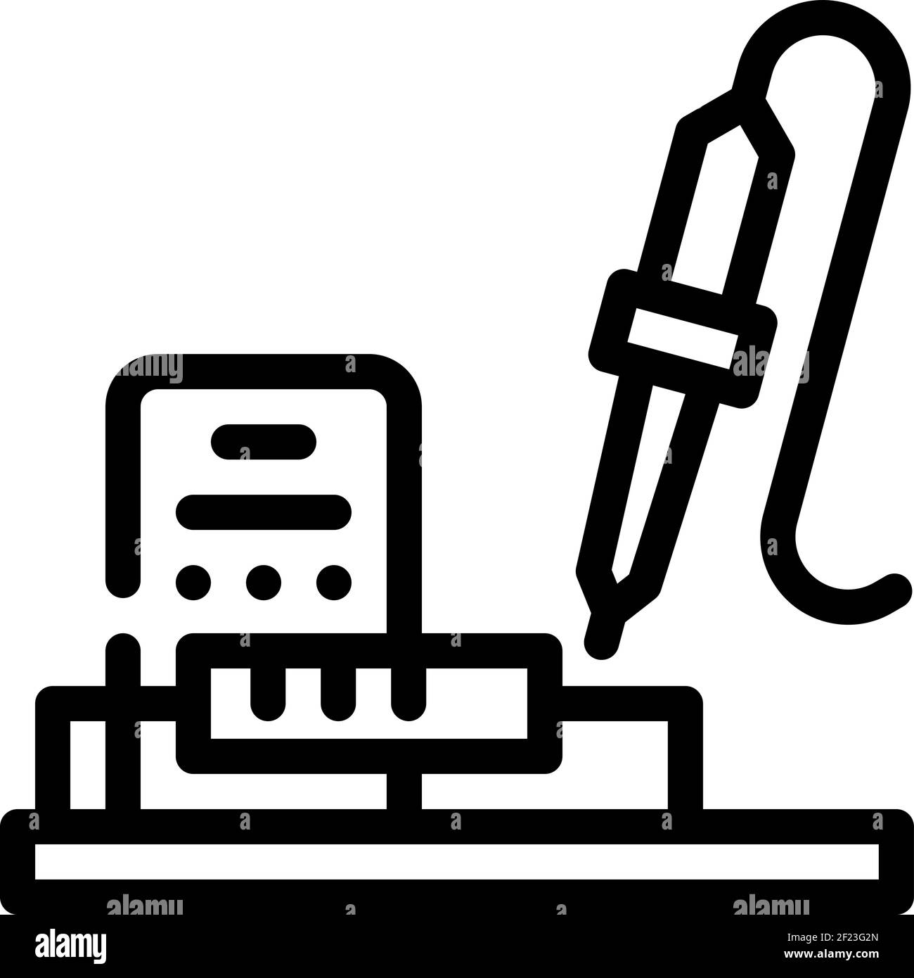 Löten, Montage von Funkteilen Linie Symbol Vektor Illustration Stock Vektor