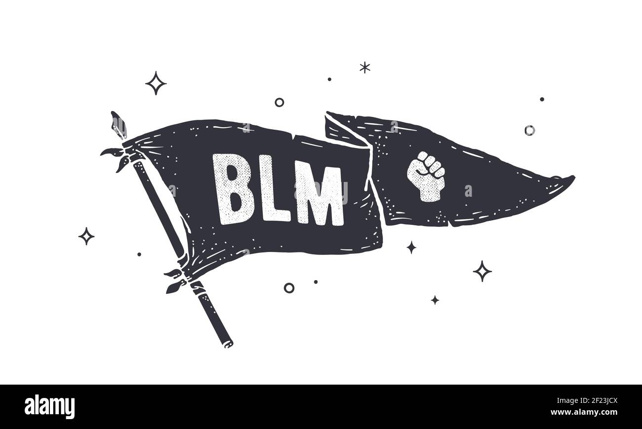 Black Lives Matter, BLM. Grahpic der Flagge Stock Vektor