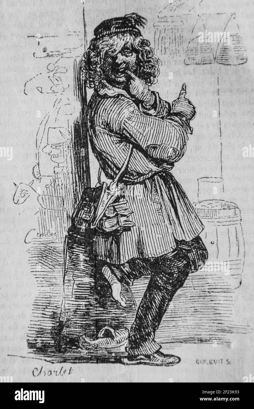 l'ecolier, les français peints par eux-memes,eieur n.j. philippart 1861 Stockfoto