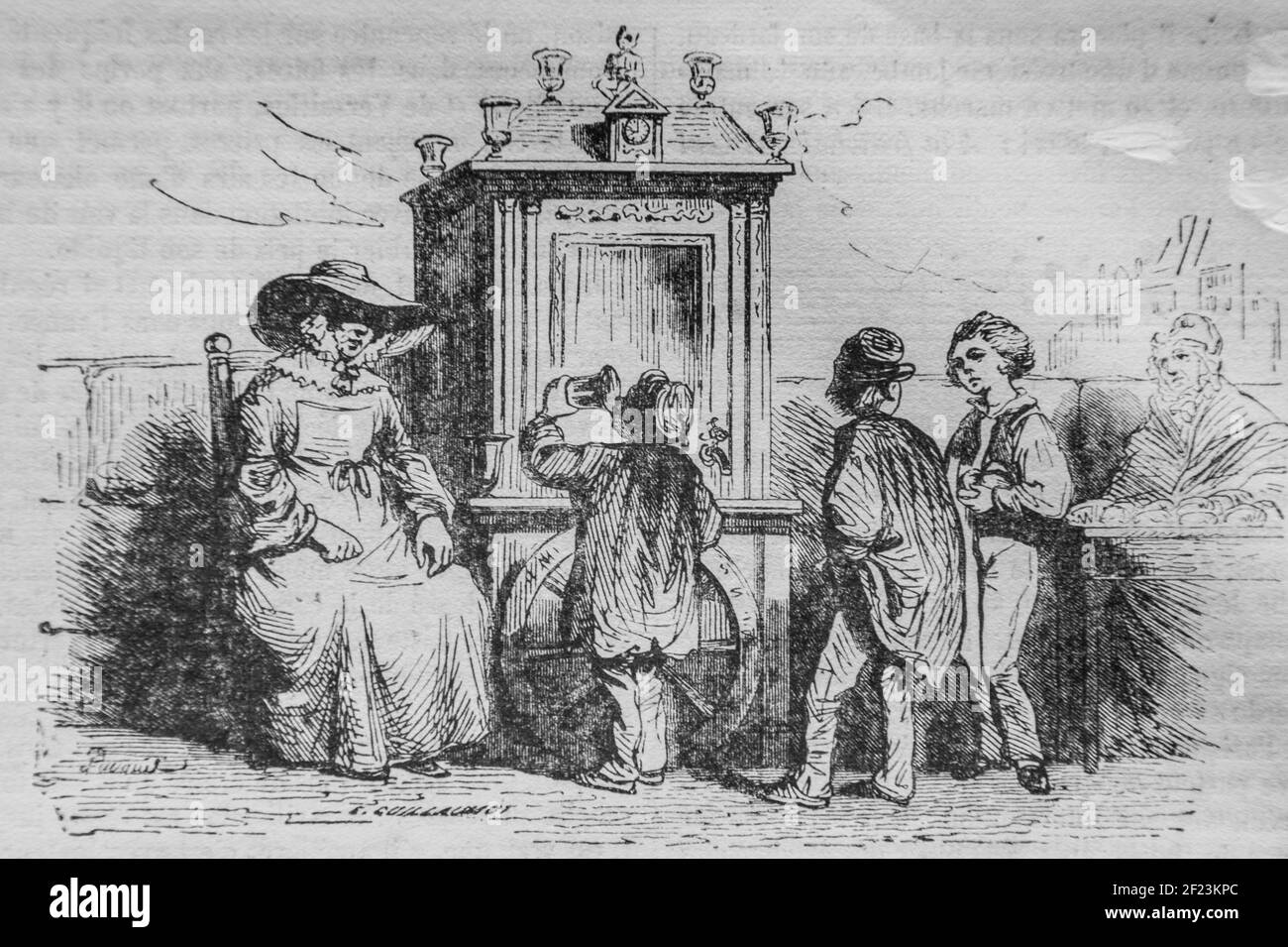 le Marchant de Coco sous louis XV , les français peints par eux-memes,eieur n.j. philippart 1861 Stockfoto