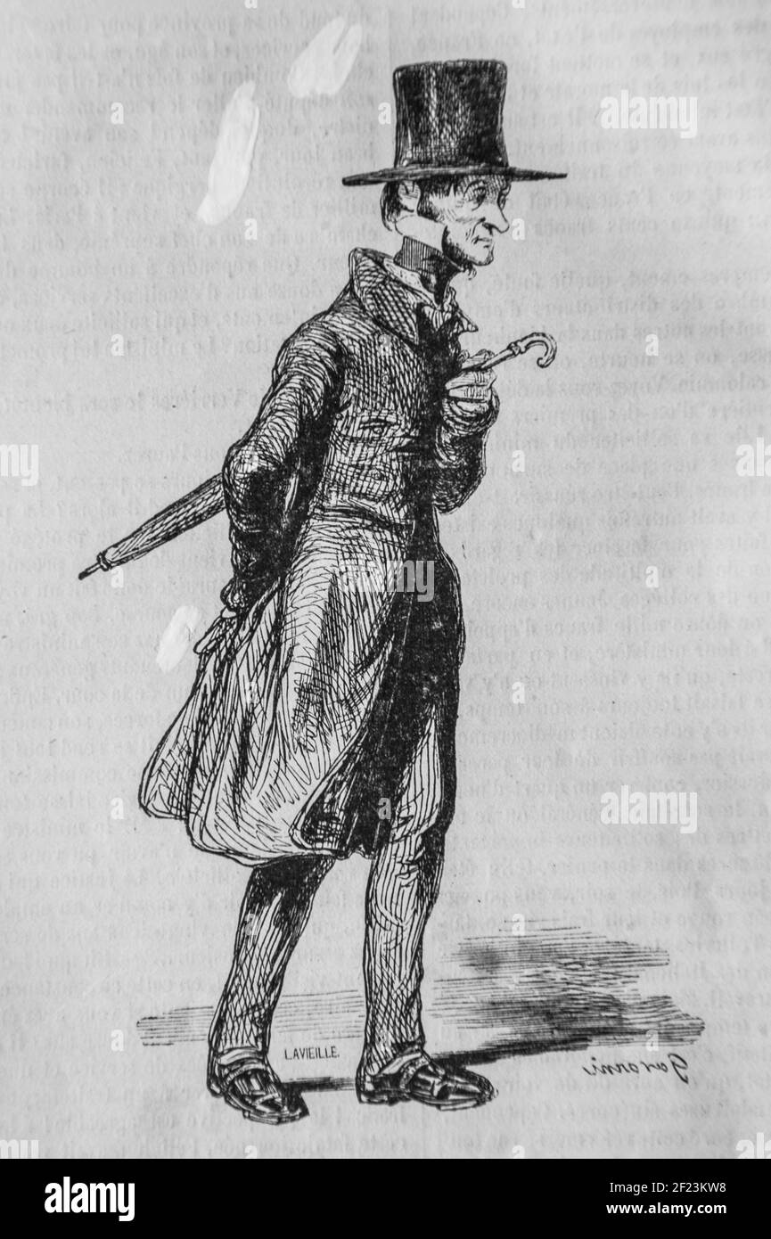 l'employe, les français peints par eux-memes,eieur n.j. philippart 1861 Stockfoto