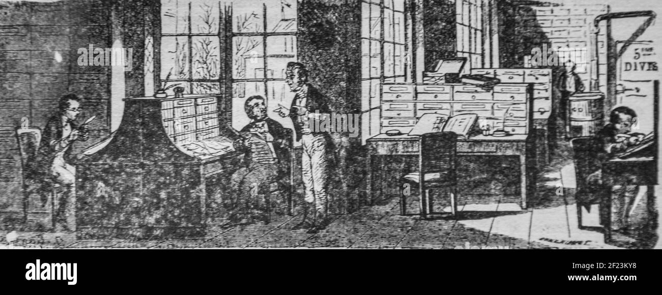 l'employe, les français peints par eux-memes,eieur n.j. philippart 1861 Stockfoto